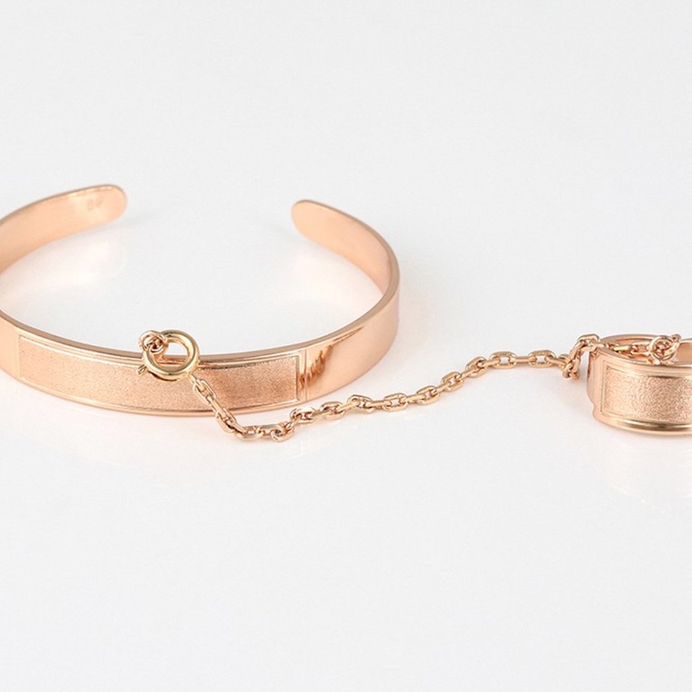 Adjustable Bangle Ring 18KGP Set - Picture 3 of 15